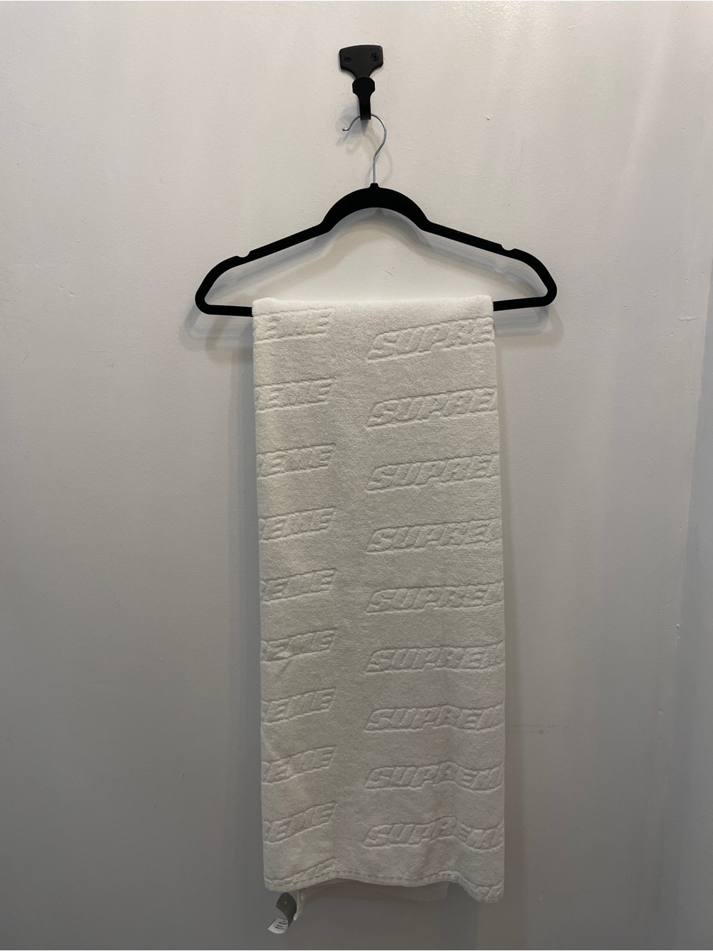 Supreme Off White Embossed Logo Beach Towel